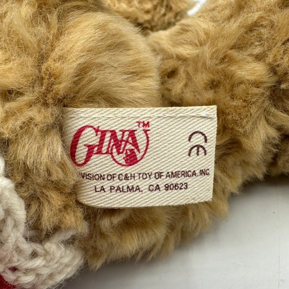 Teddy Bear Tan Brown Eyes Stars Stripes Shirt Gina Stuffed Animal Plush Toy - Picture 9 of 10